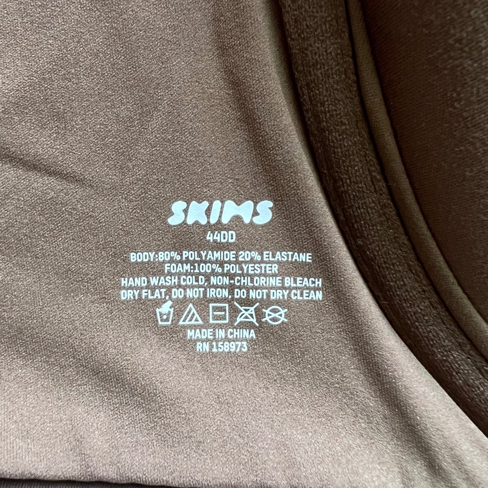 SKIMS Fits Everybody Underwire Bra Oxide Brown BR-UWR-1997 Womens Size 44DD NEW - Picture 9 of 10